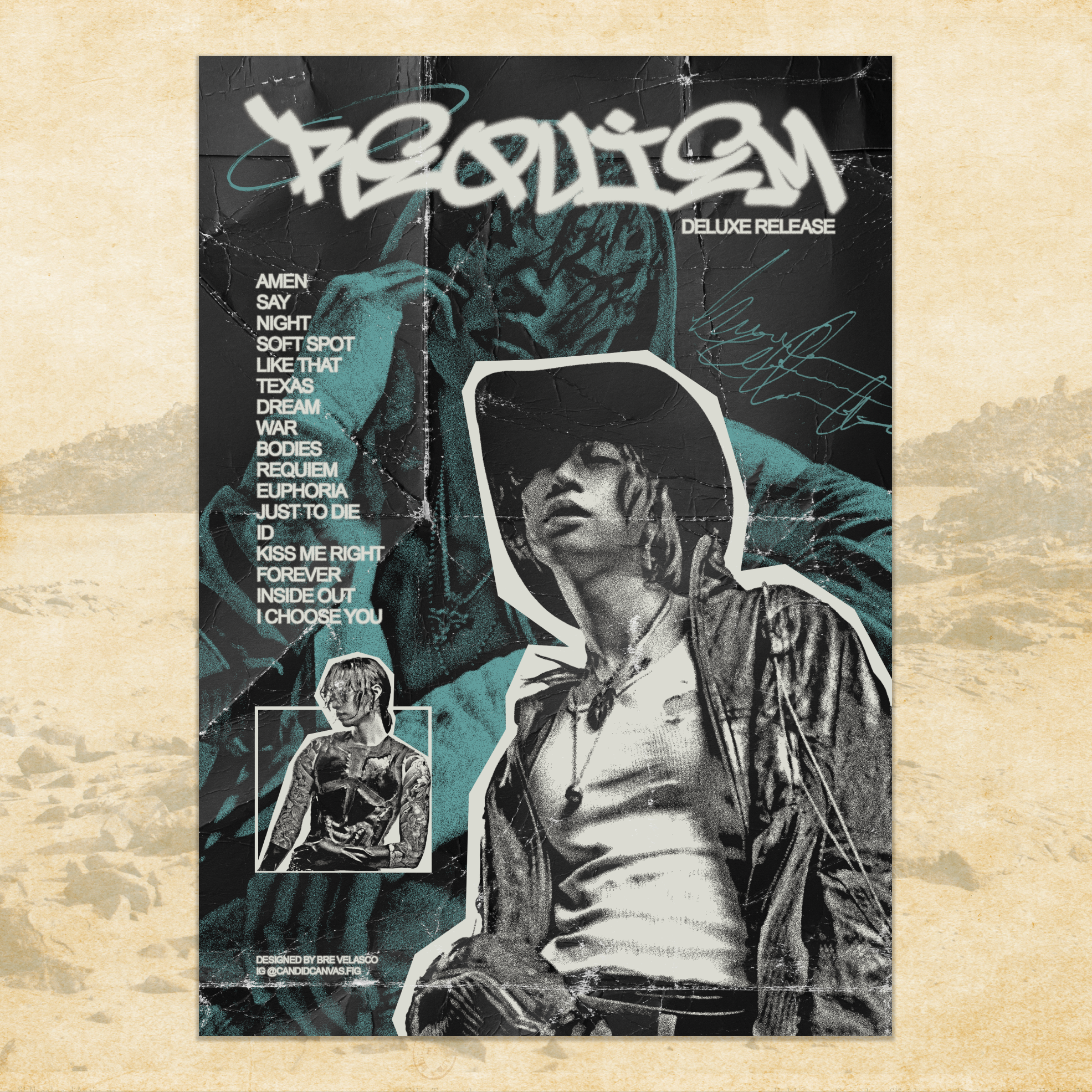 keshi's Requiem deluxe release grunge poster